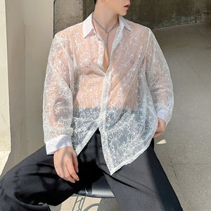 Casual See-through Jacquard Shirt