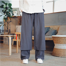 Load image into Gallery viewer, Retro Fake Two-piece Cotton And Linen Loose Skirt Pants
