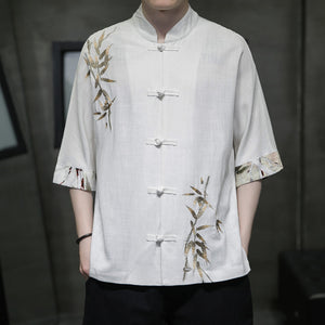 Embroidered Loose-fitting Short-sleeve Shirt