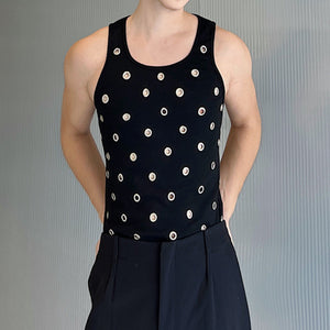 Metal Hole Sleeveless Tank Top