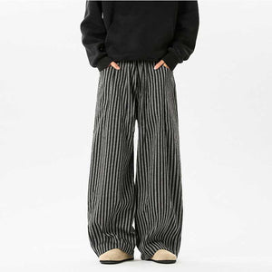 Vertical Striped Loose Straight Pants