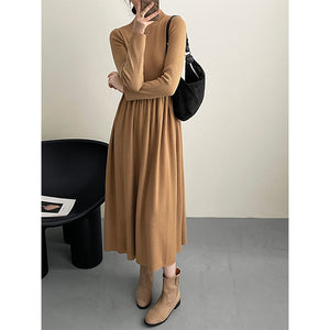 Autumn and Winter Inner Knitted A-line Dress