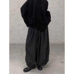 Loose Fleece Striped Wide-Leg Bloomers