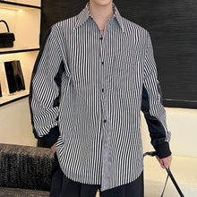 Load image into Gallery viewer, Paneled Color Contrast Stripe Long Sleeve Shirt
