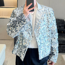 Load image into Gallery viewer, Sequined Suit Collar Loose Short Jacket
