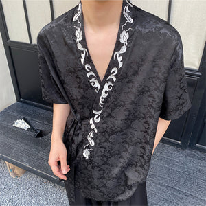 Summer Satin Jacquard Strappy Shirt