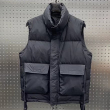 Load image into Gallery viewer, Black WorkwearLoose Zipper Down Vest
