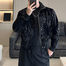 Load image into Gallery viewer, Sequined Stand Collar Anti-Wrinkle Jacket
