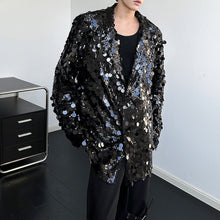 Load image into Gallery viewer, Sequined Reflective Stage Costume Sequins Blazer
