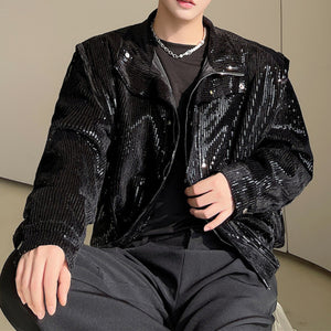 Sequined Shoulder Padded Jacket