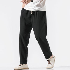 Cotton Linen Straight Casual Pants