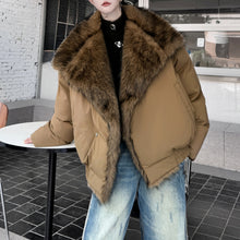 Load image into Gallery viewer, Faux Fur Plush Large Lapel Thick Warm Cotton Coat
