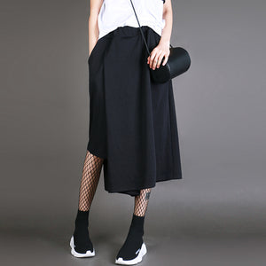 Wide-leg Elastic Waist Irregular Loose Pants