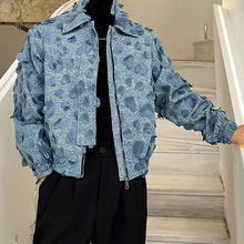 Load image into Gallery viewer, Love Jacquard Denim Jacket
