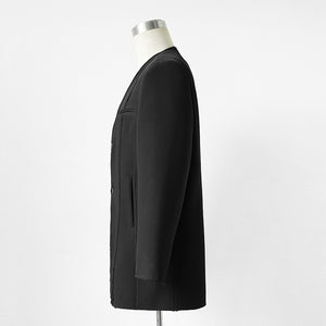 Hand-sewn Raw-edge Collarless Suit Jacket Loose-fitting Pants Two-piece Suit