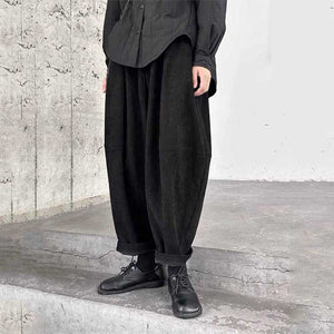 Thickened Corduroy Nine-point Wide-leg Pants