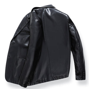 Slim Fit Leather Cropped Jacket