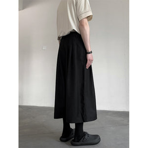 Wide-leg Cropped Casual Trousers