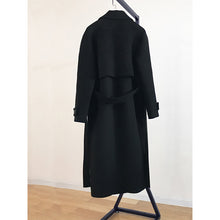 Load image into Gallery viewer, Black Woolen Loose Coat
