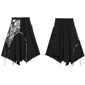 Spliced Irregular Print Skirt