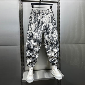 Patterned Loose Wide-leg Harem Pants