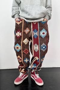 Street Ethnic Jacquard Casual Pants