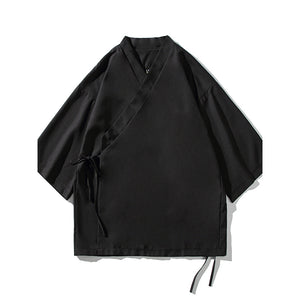 Three-quarter Sleeve Loose Tie Cardigan