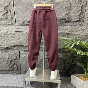 Solid Color Sports Sweatpants Cuffed Casual Loose Harem Pants