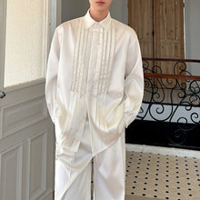 Load image into Gallery viewer, Lapel Hand-beaded Satin Shirt
