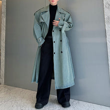 Load image into Gallery viewer, Washed Denim Oversized Trench Coat
