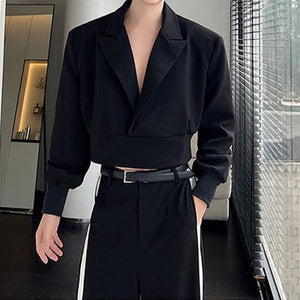 Casual Short Suit Jacket Wide Leg Pants Set