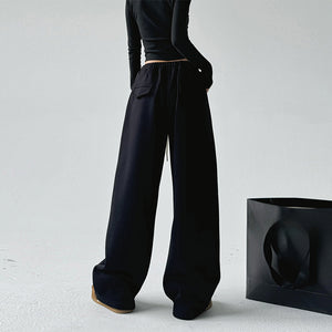 High Waist Wide Leg Thickened Straight Pants