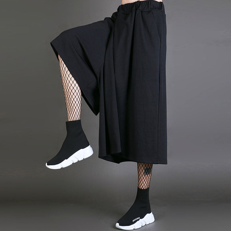 Wide-leg Elastic Waist Irregular Loose Pants