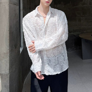 Irregular Sequined Loose Casual Long-sleeved Shirt