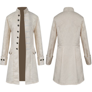 Retro Medieval Stand Collar Trench Coat