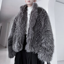 Load image into Gallery viewer, Stand Collar Buttoned Cotton Artificial Fur Short Coat
