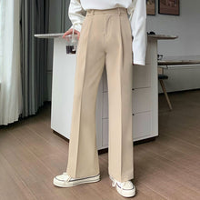 Load image into Gallery viewer, Diagonal Waist Tie Straight Suit Pants
