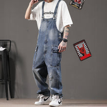 Load image into Gallery viewer, Retro Straight Loose Workwear Denim Overalls
