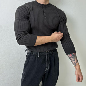 Slim Fit Long Sleeve Knitted T-shirt