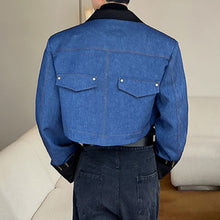 Load image into Gallery viewer, Contrast Color Patchwork Short Denim Jacket
