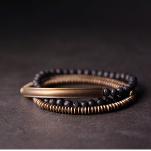 Retro Multi-layer Volcanic Stone Bracelet