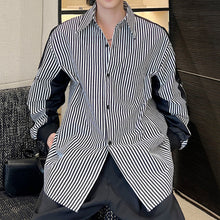 Load image into Gallery viewer, Paneled Color Contrast Stripe Long Sleeve Shirt
