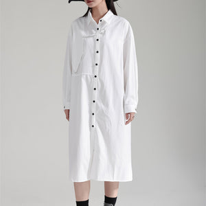 Single Breasted Shirt Collar Dress