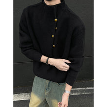 Load image into Gallery viewer, Turtleneck Loose-fitting Button-down Knit Sweater
