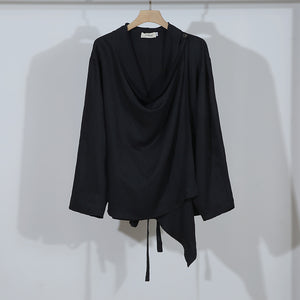 Pile Collar Belted Cardigan Top