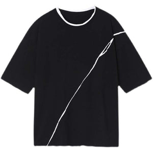 Contrast Color Splicing Short Sleeve T-sleeve