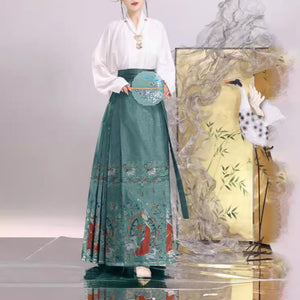 Embroidered Pattern Horse Face Skirt