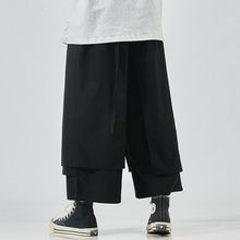 Load image into Gallery viewer, Japanese Style Flowing Straps Fake Two-piece Loose Casual Pants
