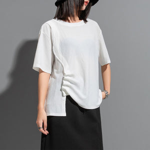 Irregular Button Casual T-shirt