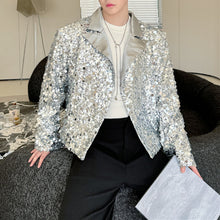 Load image into Gallery viewer, Sequined Suit Collar Loose Short Jacket
